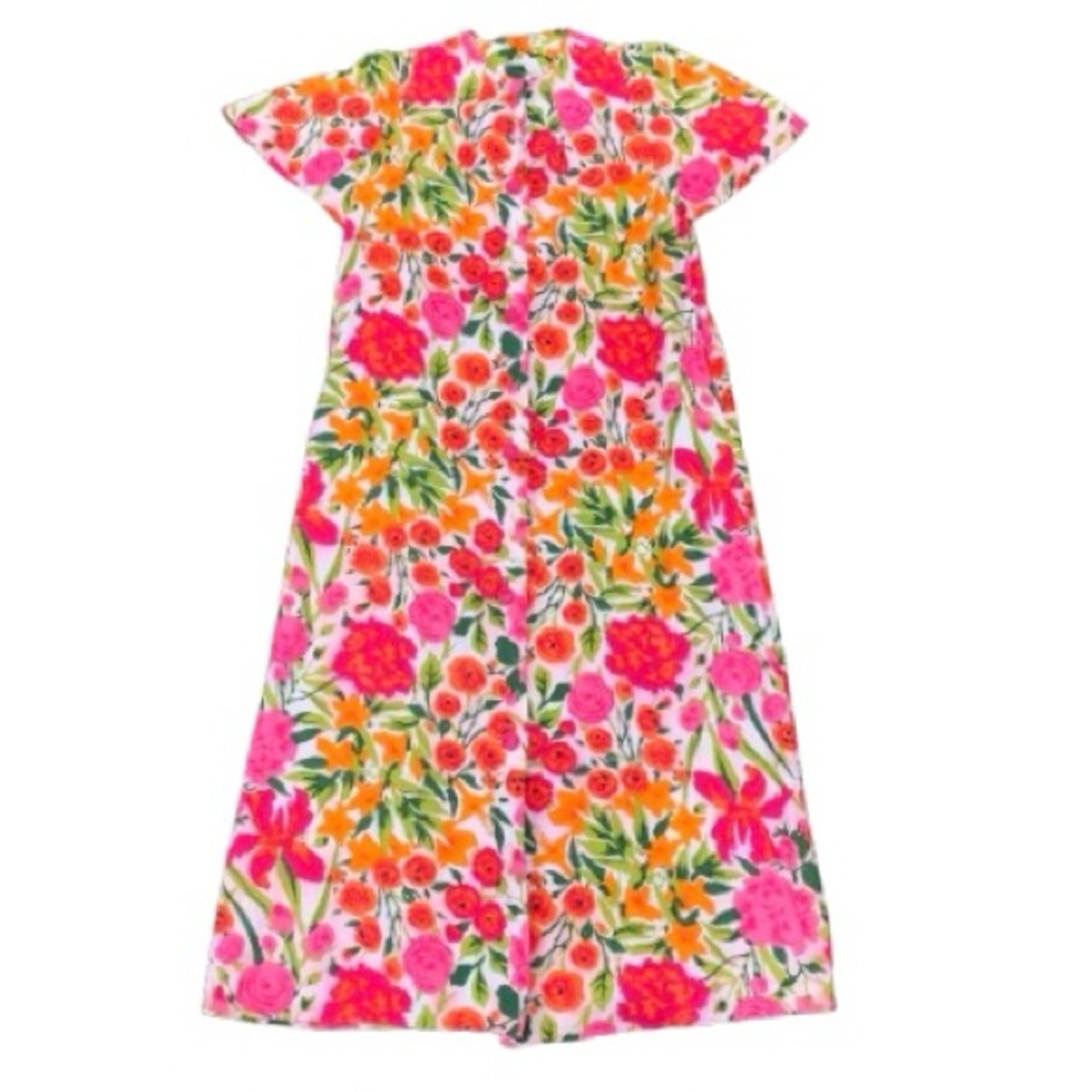 Vintage 60s Floral Multicolor Maxi Dress Housedre… - image 1
